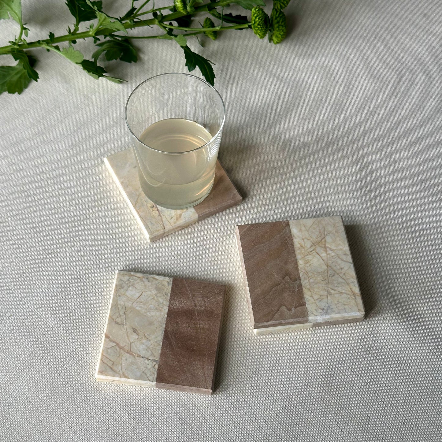 Wood & Marble Coasters (set of 4)