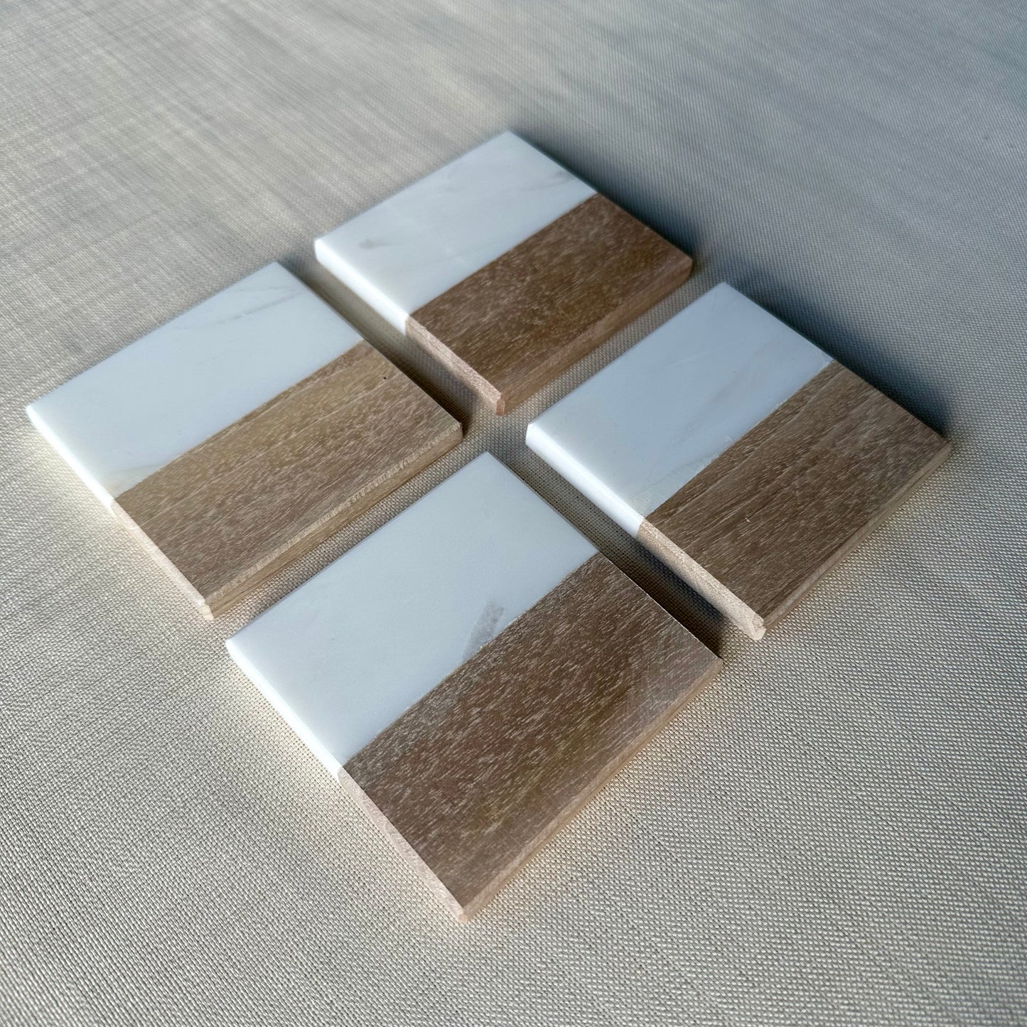 Wood & Marble Coasters (set of 4)