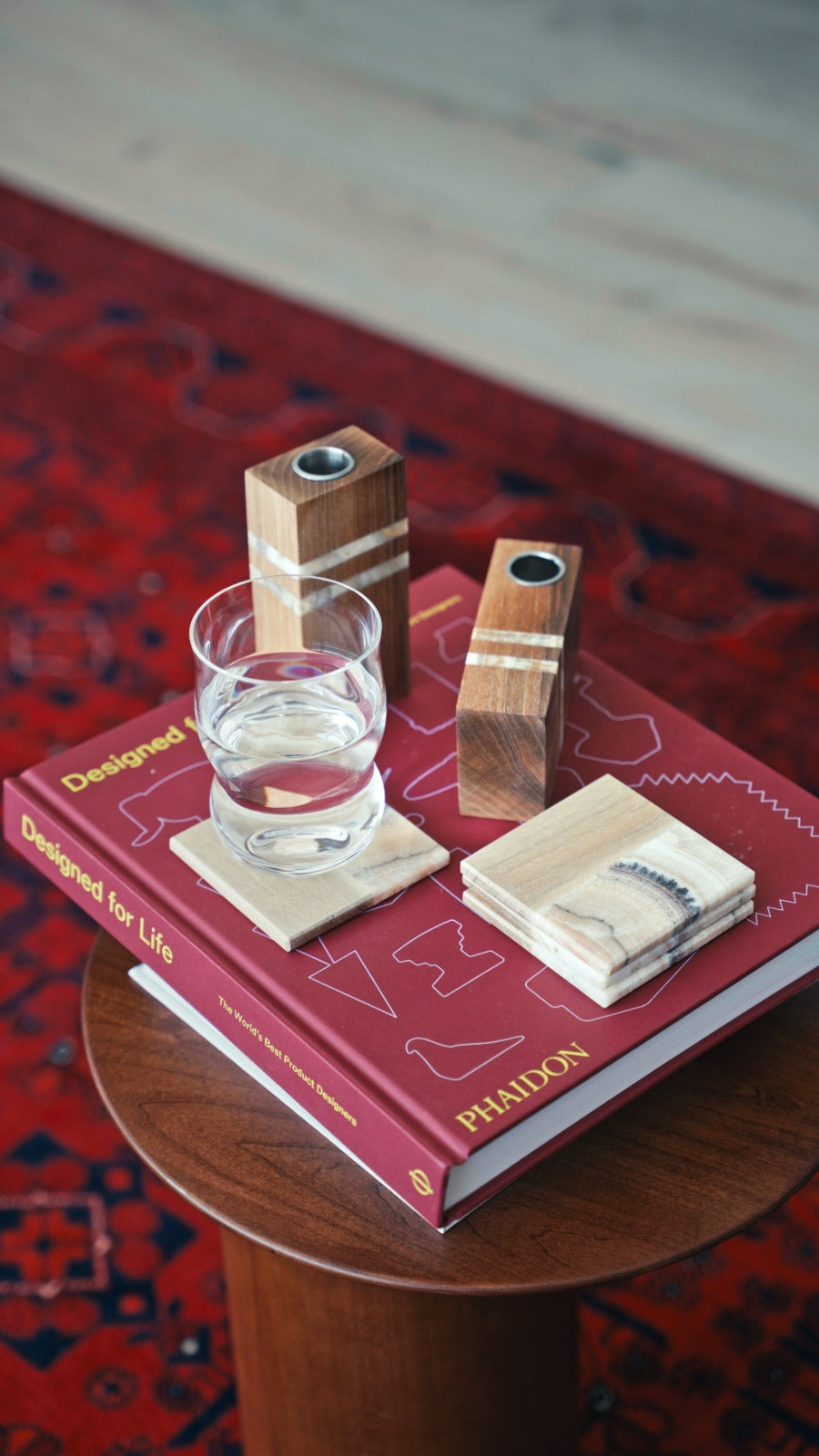 Wood & Marble Coasters (set of 4)